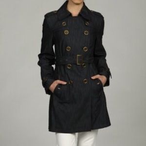 London Fog denim trench coat.
